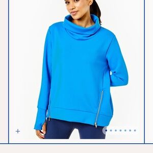 Addison Bay Cowl Neck Sweatshirt in Bright Blue